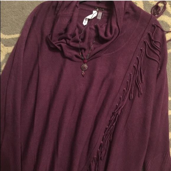 Dark purple fringe sweater *donated* - Picture 2 of 3
